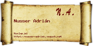 Nusser Adrián névjegykártya