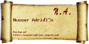 Nusser Adrián névjegykártya